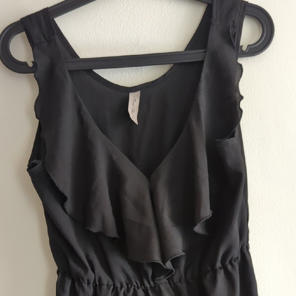 Lightweight Black Ruffle Dress - Picture 3 of 4